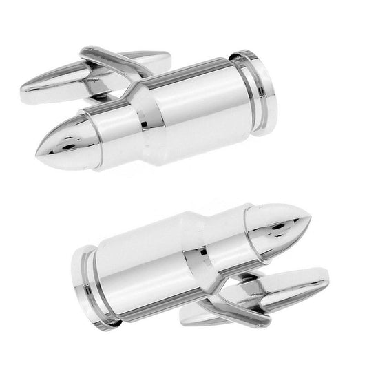 Charles William Mens Ladies Luxury Novelty BULLET Cufflinks Machine Shot Gun Unique