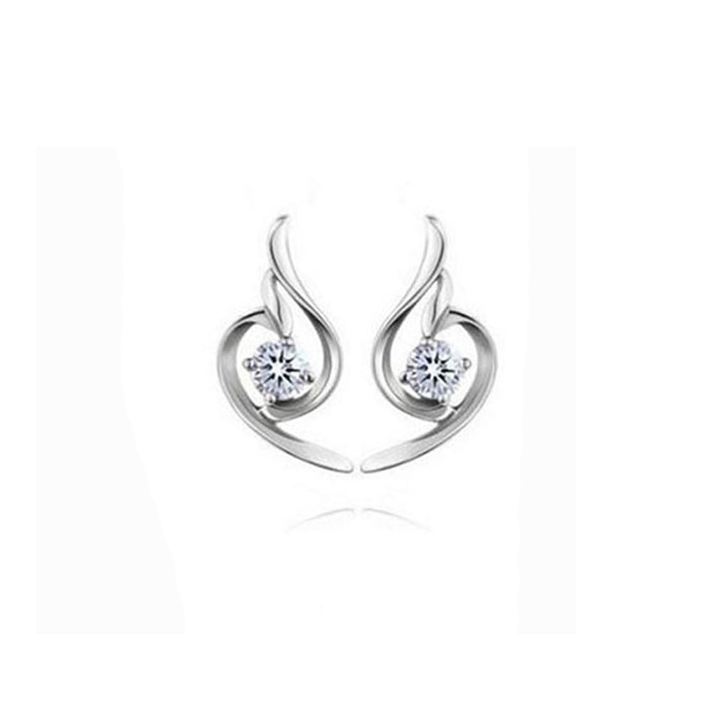 Beautiful Women's Earrings Clear Crystal Stones Bridal Clef Design BG1520