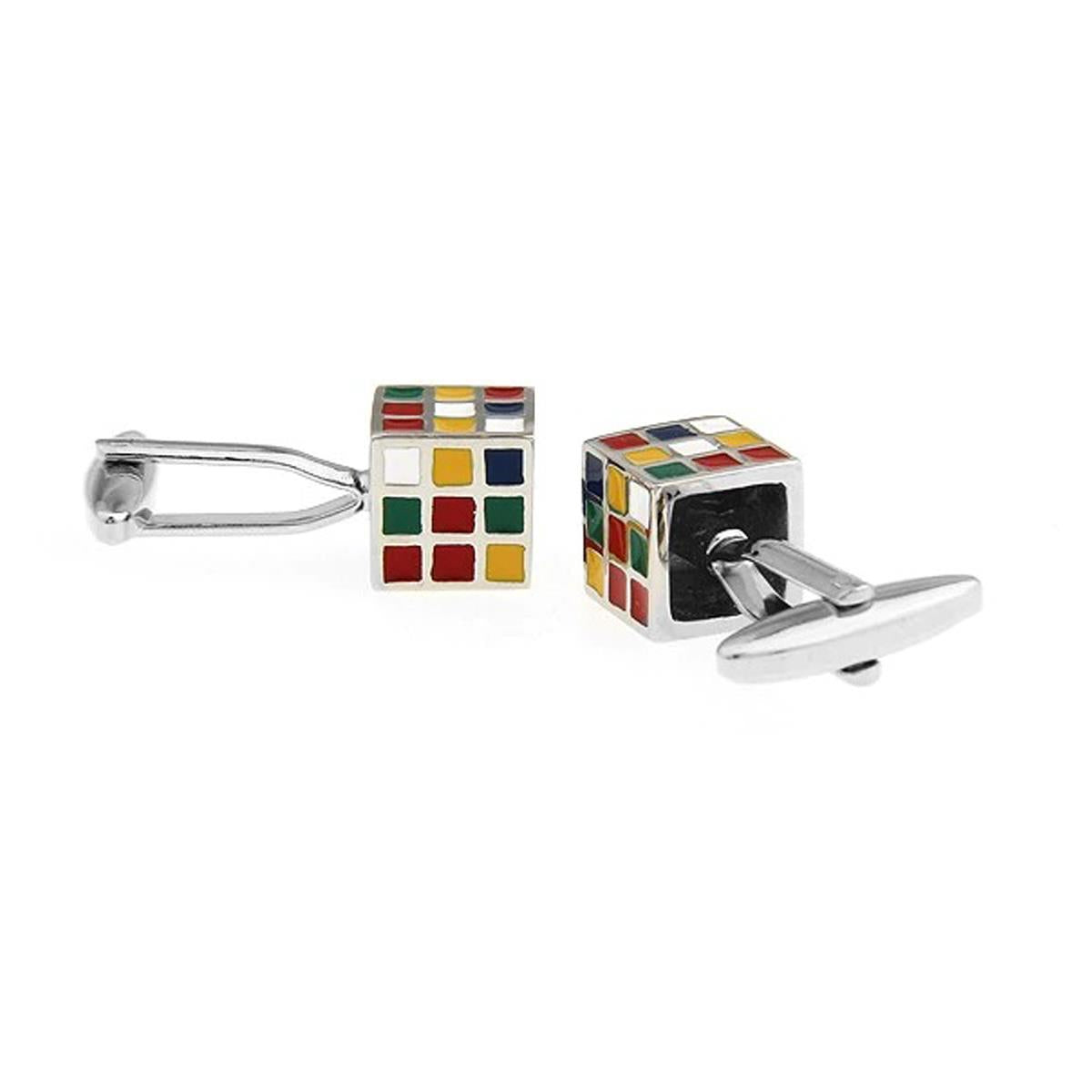 Charles William Rubik Toy Style Game Cube Cufflinks Novelty Play Colour Shirt Cuff Links Fashion Fun