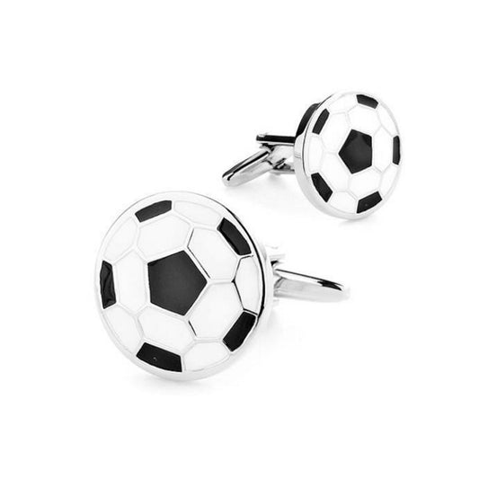 Charles William Football Sports Cufflinks Silver Tone Novelty Wedding Brithday Gift UK Seller