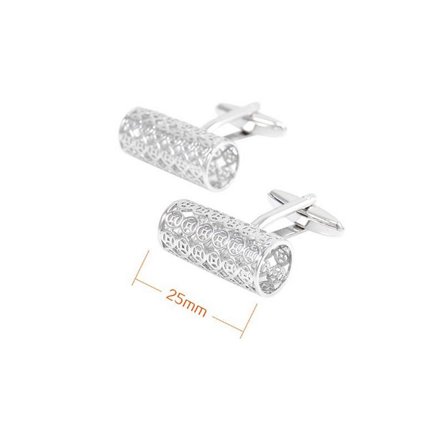 Charles William Smart Silver Rimmed Ridge Barrel Cufflinks Round Oval Business Wedding Shirt UK