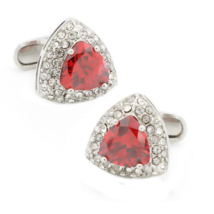 Charles William Red Triangle Shaped Cufflinks