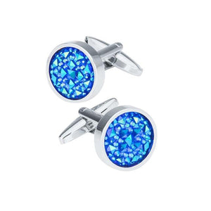 Charles William Shades of Blue Dots Cufflinks