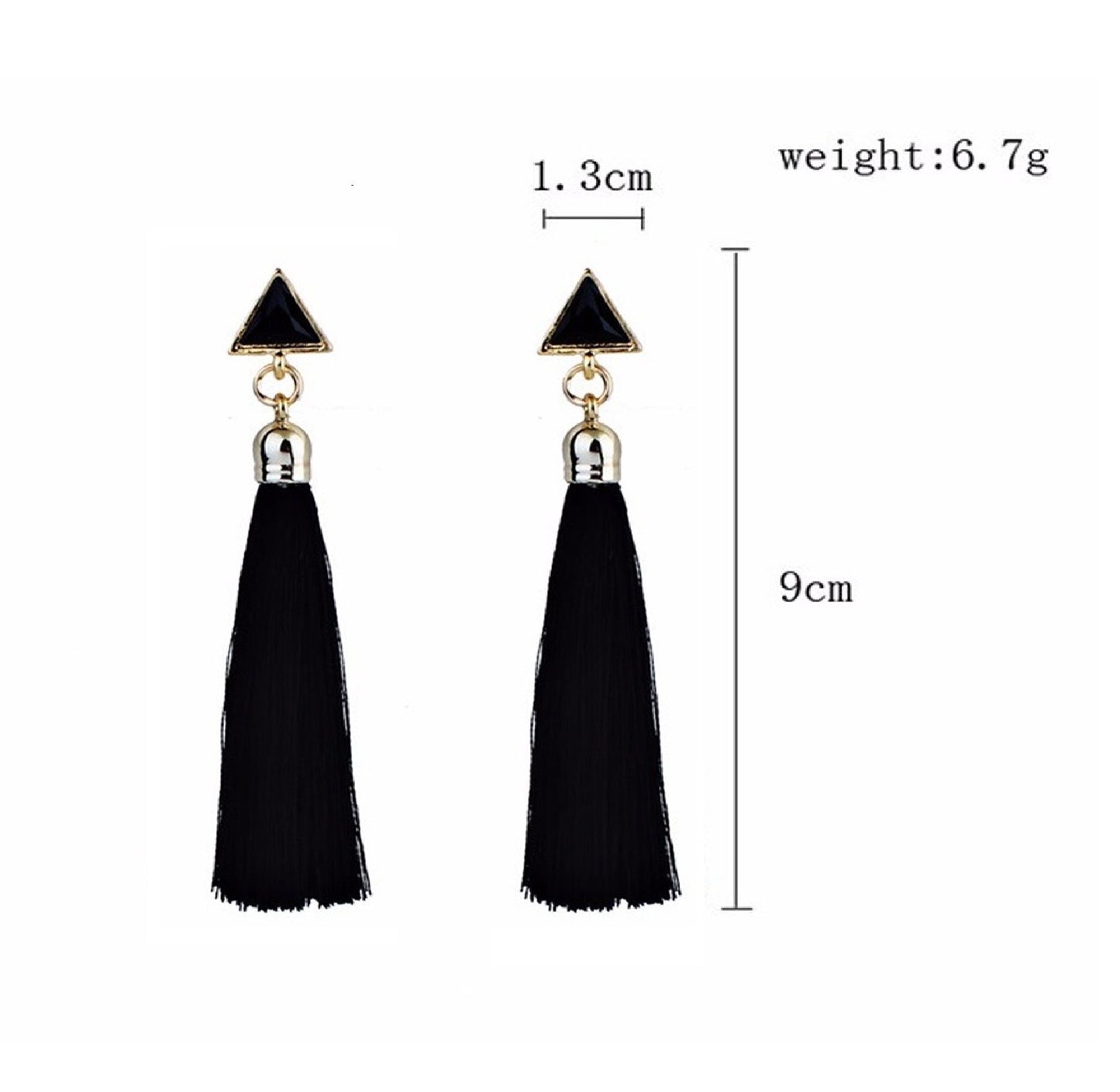 Black Drop Tassle Tassel Earrings Dress Fashion Present Gift Ladies Girls Womans