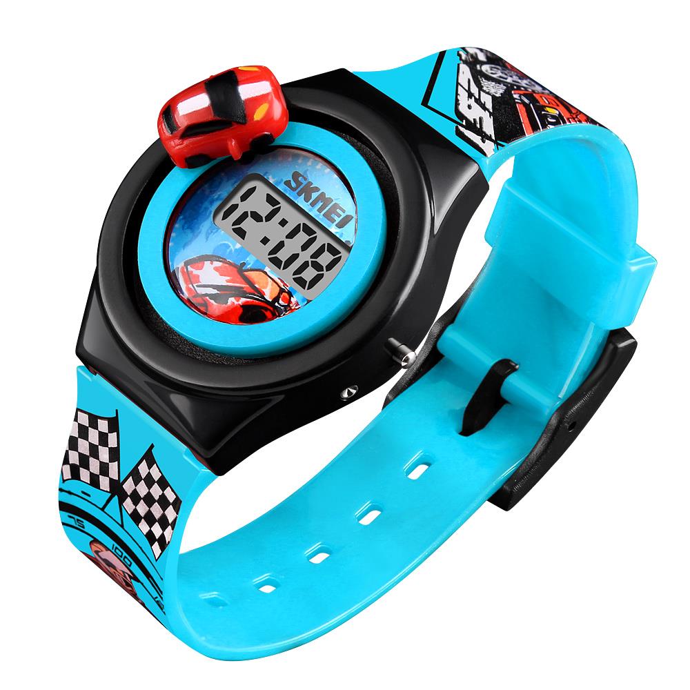 Skmei Childrens Kids Digital Watch Girls Boys Basic Simple Time And Date Revolving Car