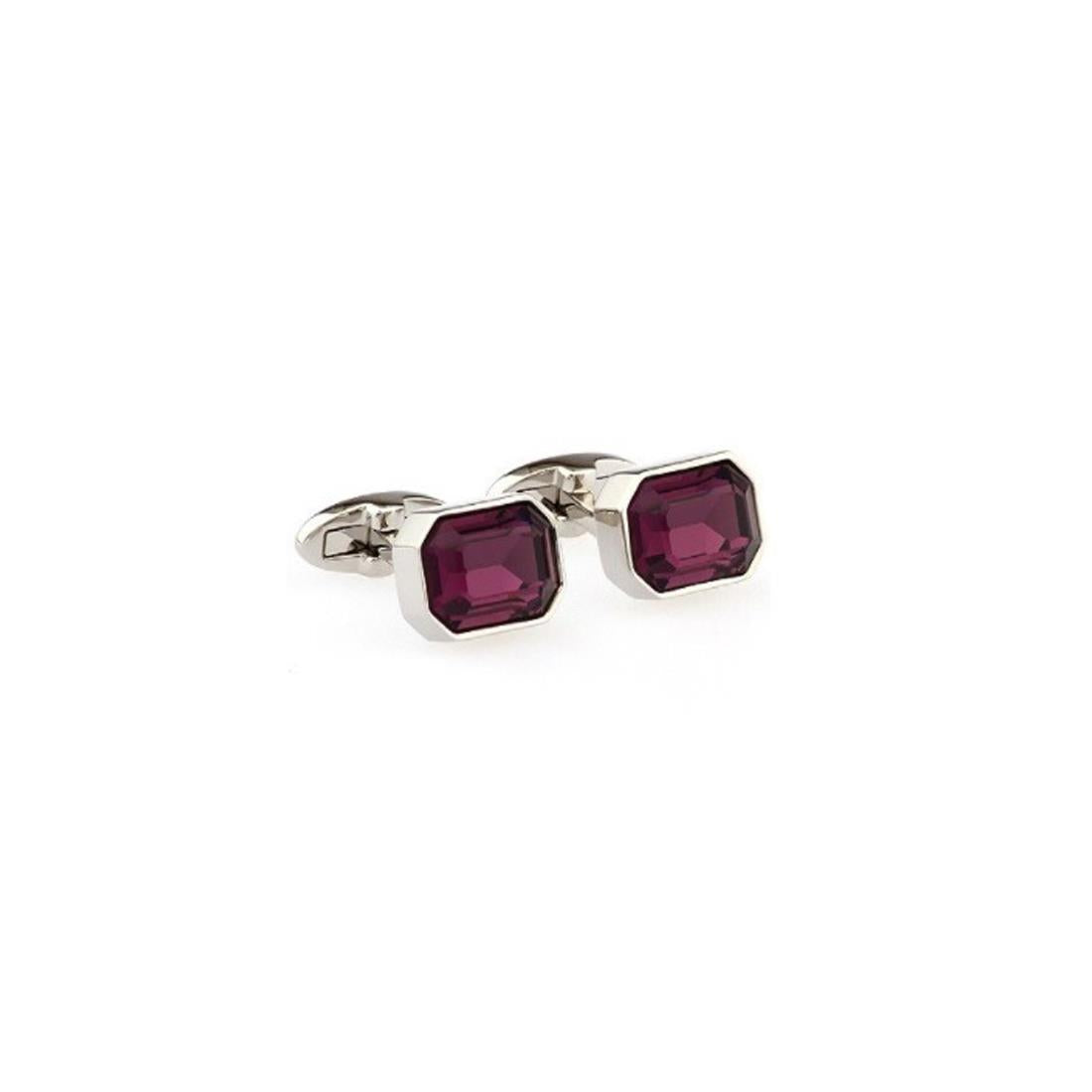 Charles William Premium Purple Silver Cufflinks Rectangle Stunning Shirt Fashion Free Delivery UK