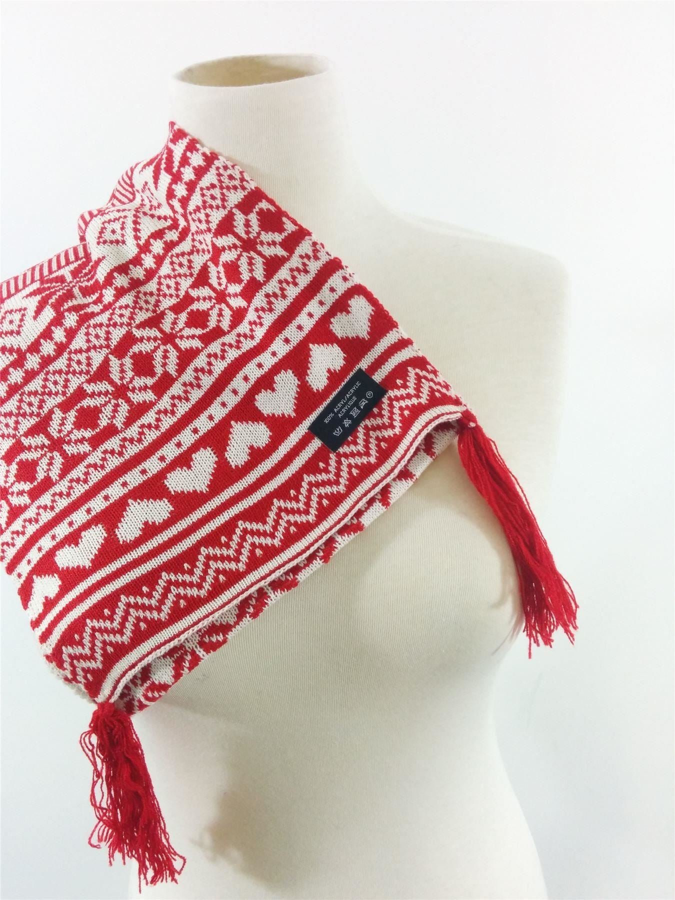 Fashion  Scarf -Soft Warm Winter Christmas Pattern Red