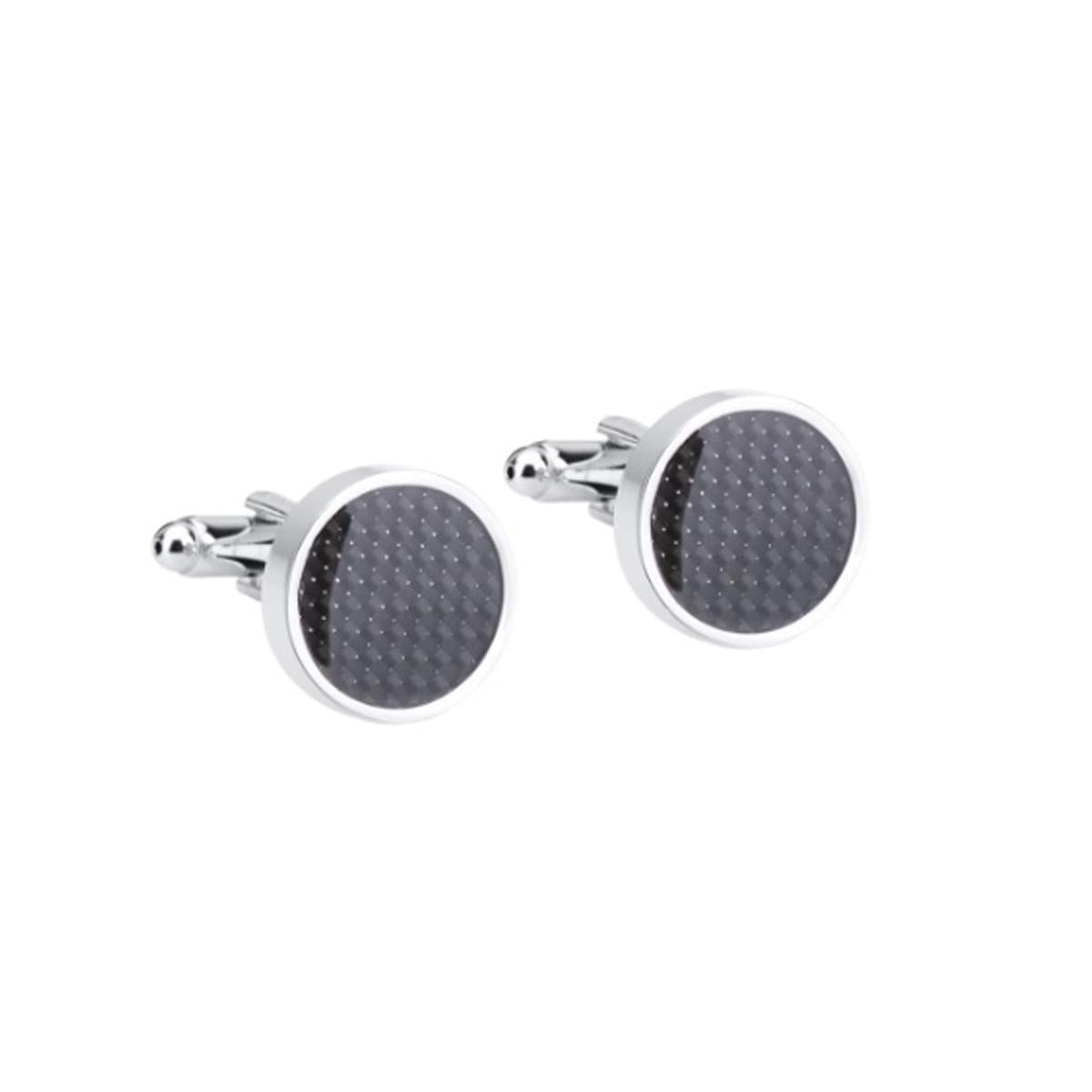 Charles William Shades of Black Sparkle Colour Dots Cufflinks Novelty Shirt Cuff Links Glitter