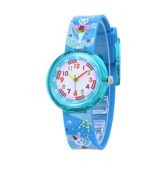 Cute Kids Blue Rabbit Kitten Children Pussy Cat Numbers Child Watch Easy Time UK