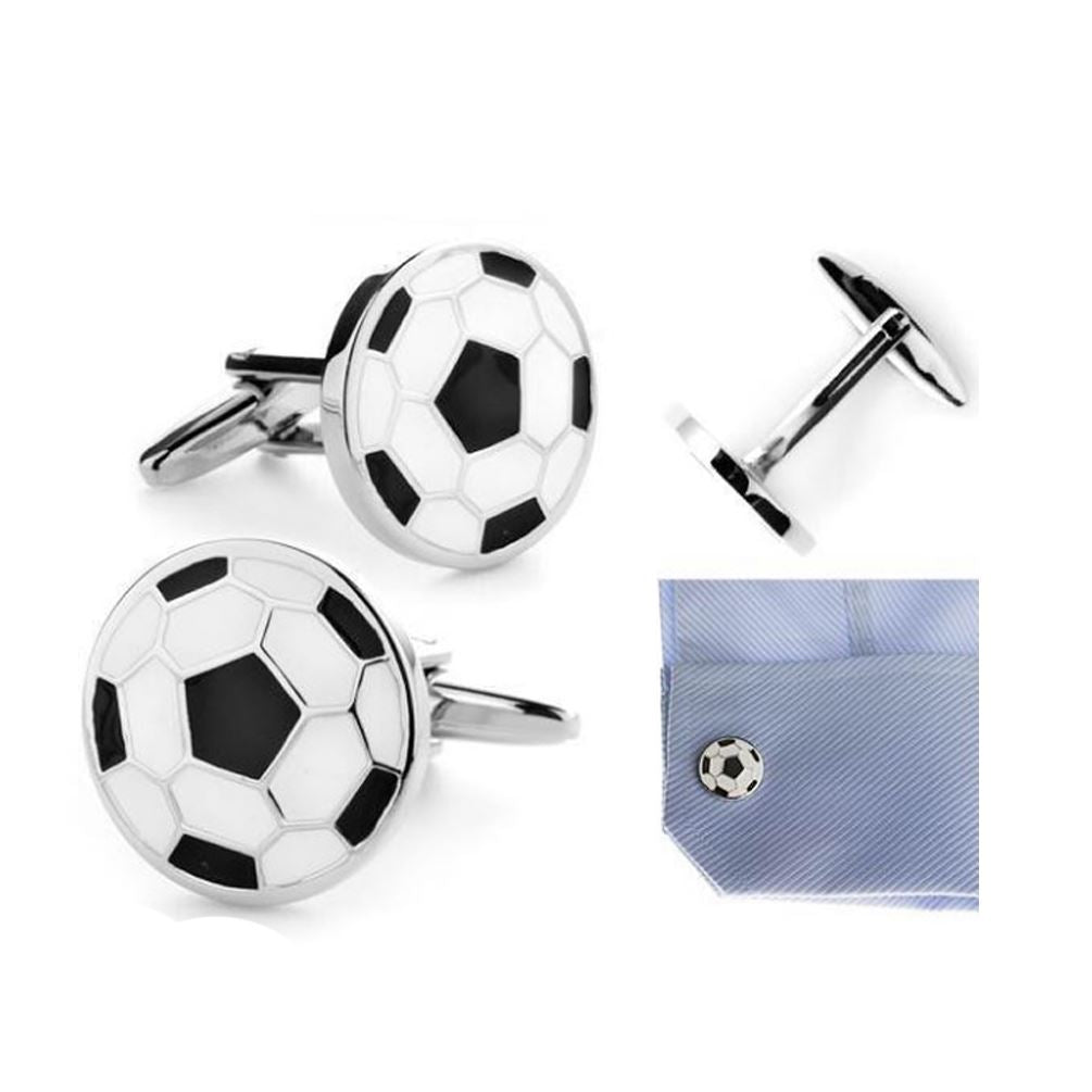 Charles William Football Sports Cufflinks Silver Tone Novelty Wedding Brithday Gift UK Seller