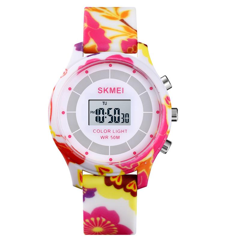 Childrens Digital Watch with Date and Flashing Lights - Fun Flower Design