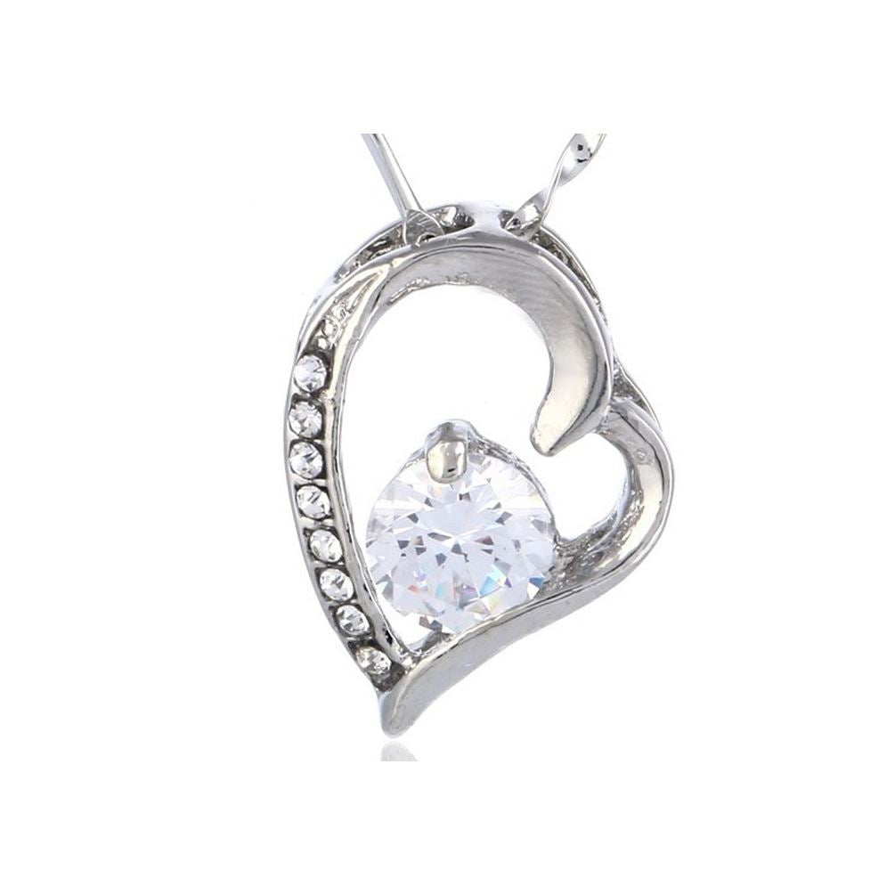 Love Heart Clear Crystal Necklace Jewellery from Charles William