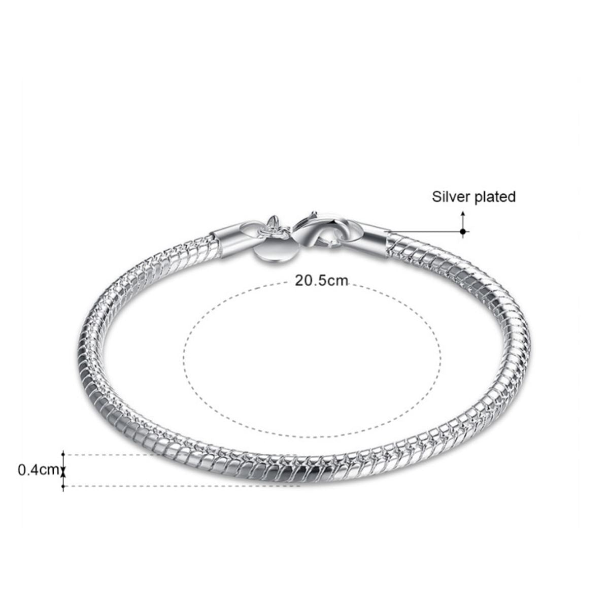 Women's Ladies Snake Skin Design Silver Plated Modern Bracelet Bangle Gift BG1731