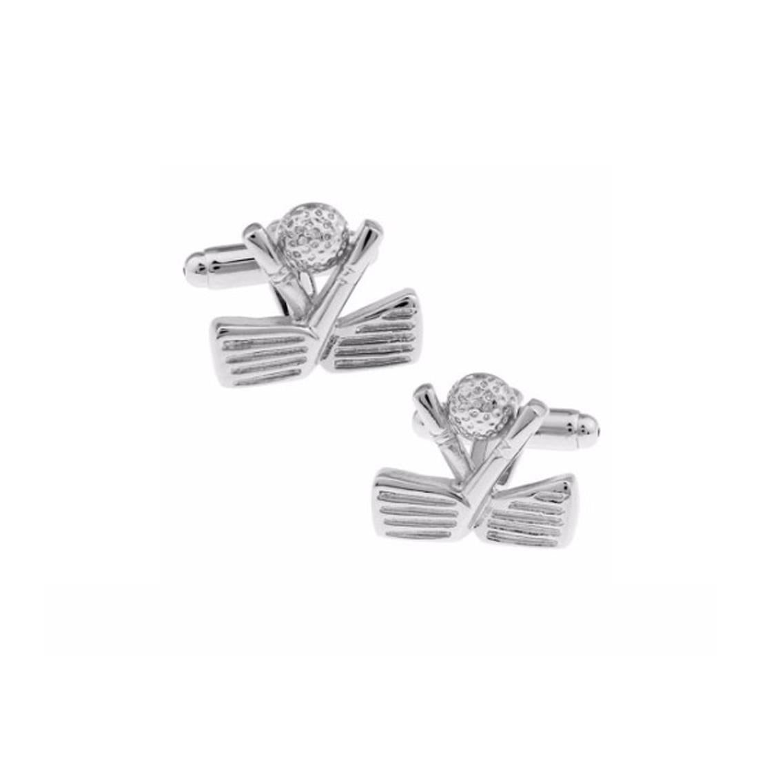 Charles William Silver Golf Clubs Cufflinks Tee Club Course Links Hole in One Course