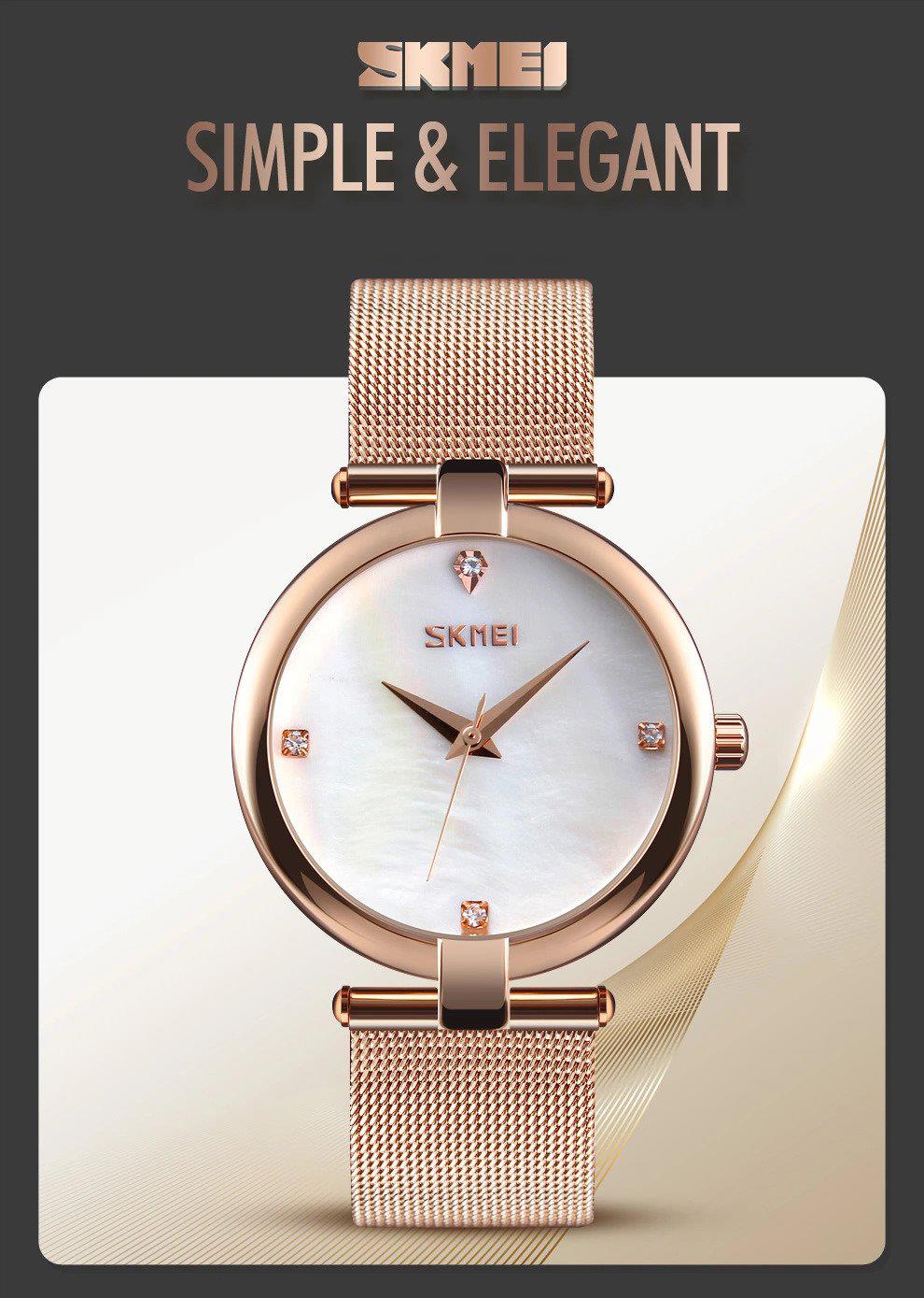 Skmei Women s Ladies Watch Rose Gold Mesh Chain Bracelet Strap Mother Charles William London