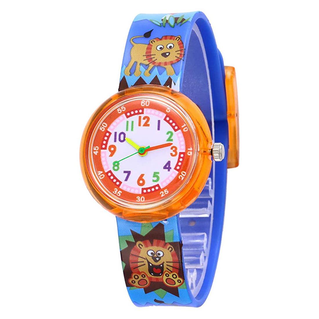 Cute Kids Blue Lion Boys Children Animal Zoo Numbers Child Watch Easy Time UK