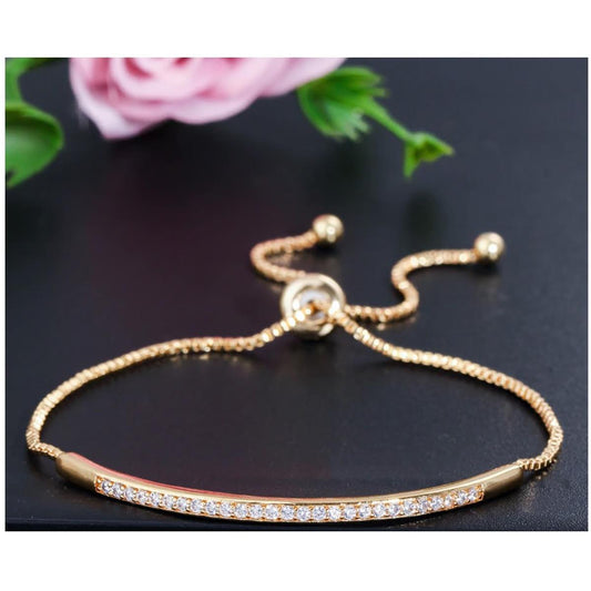 Premium Bracelet Bangle Yellow Gold With Stunning Stones Adjustable ALL Sizes UK