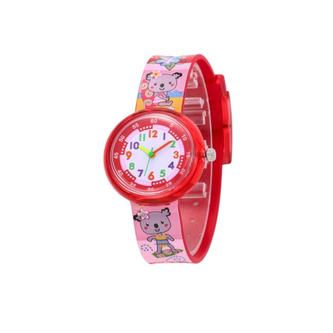 Cute Kids Red Children Boys Girls Animal Zoo Numbers Watch Easy Time UK