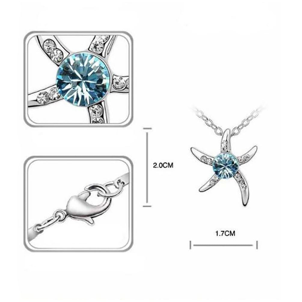 Silver Starfish Necklace Blue Jewellery from Charles William