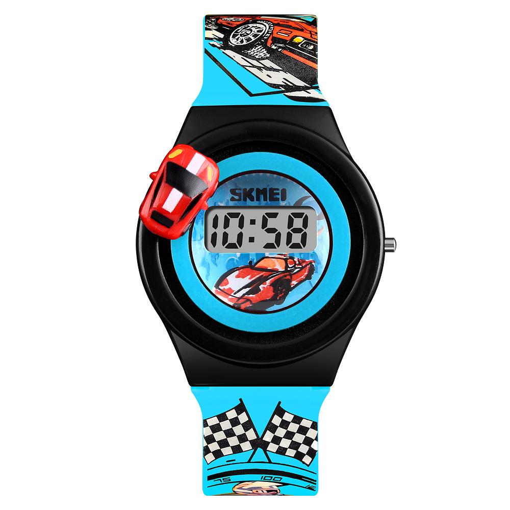 Skmei Childrens Kids Digital Watch Girls Boys Basic Simple Time And Date Revolving Car