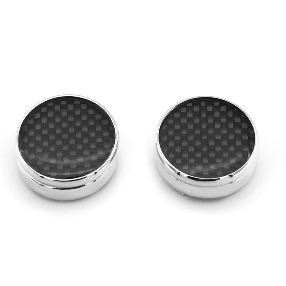 Carbon Black Fibre Cufflinks Button Cover Shirt Fashion Smart Silver Present