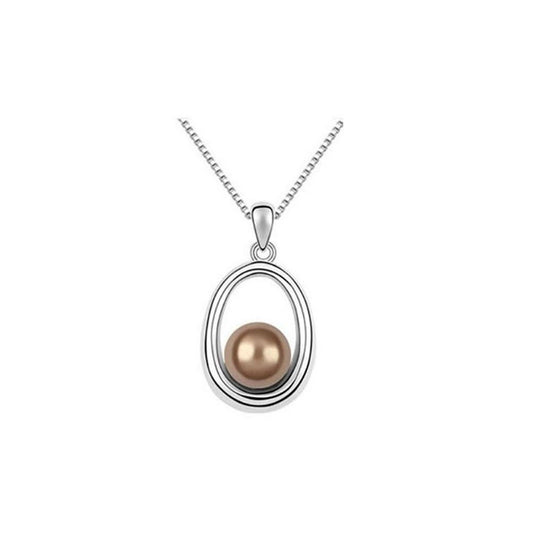 Beautiful Pearl Style Pendant Necklace Gold Stone Jewellery Gift BG1611