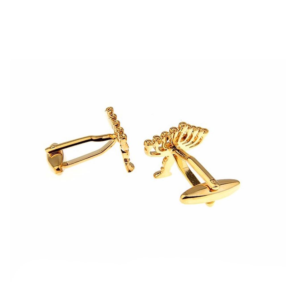 Charles William Luxury Gold Cufflinks Unique Gift Menorah Candelabra Channukah Hannukah Light Bulb UK