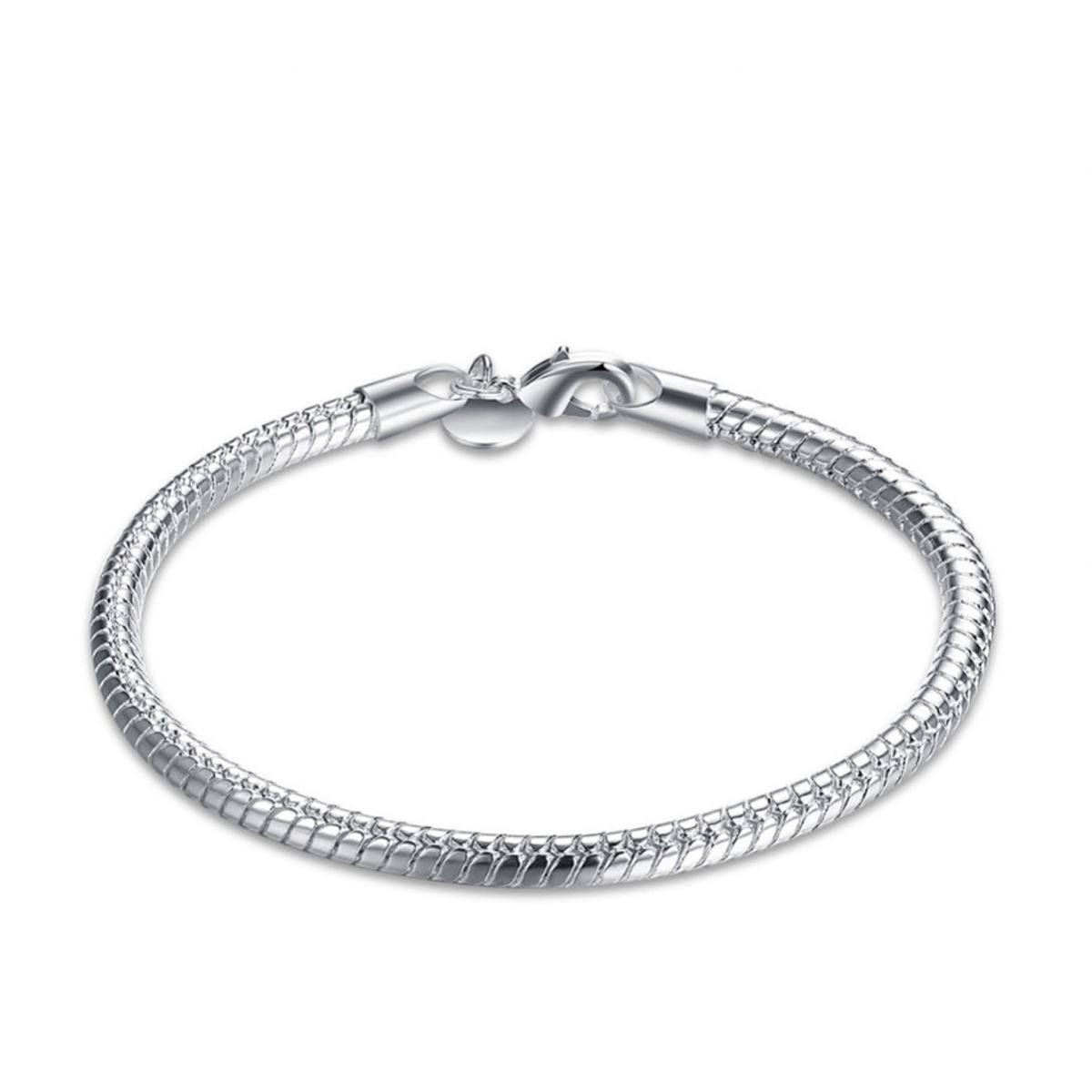 Women's Ladies Snake Skin Design Silver Plated Modern Bracelet Bangle Gift BG1731