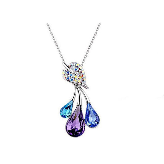 Charles William Rainbow Women's Jewellery Set Flower Leaf Waterdrop Pendant Necklace UK BG1490