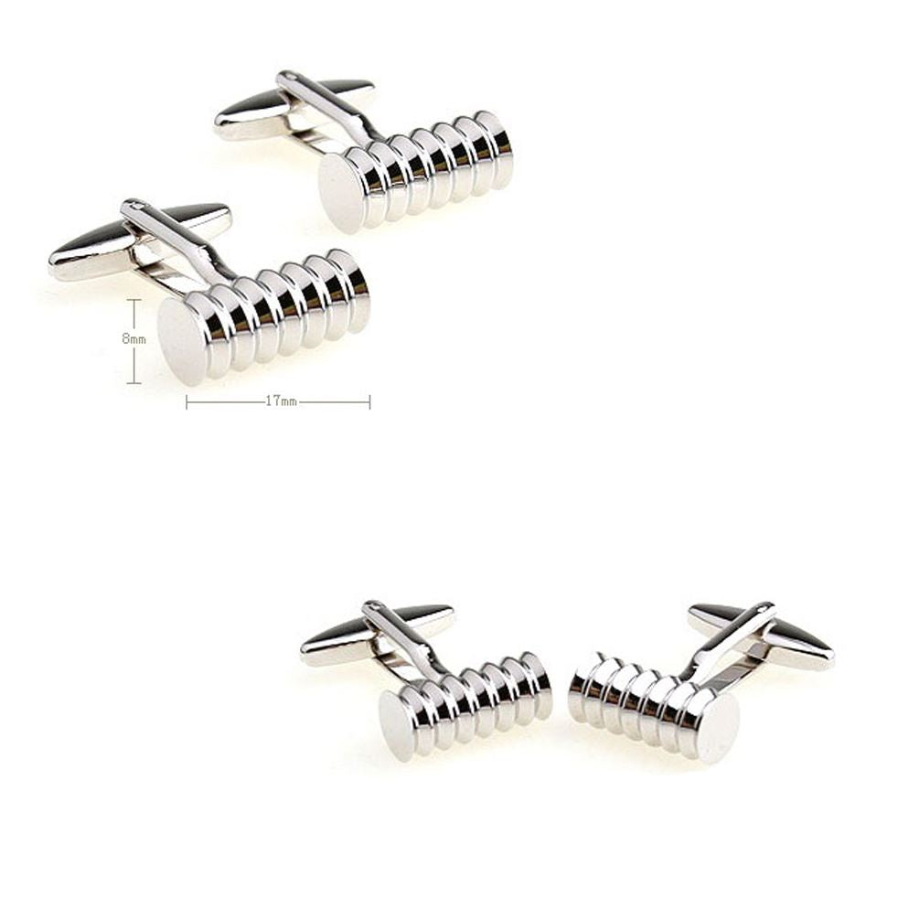 Charles William Mens Ladies Silver Rimmed Barrel Cufflinks Perfect For All Occassions Business Wedding