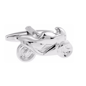 Charles William Silver Motorbike Racing Novelty Cufflinks