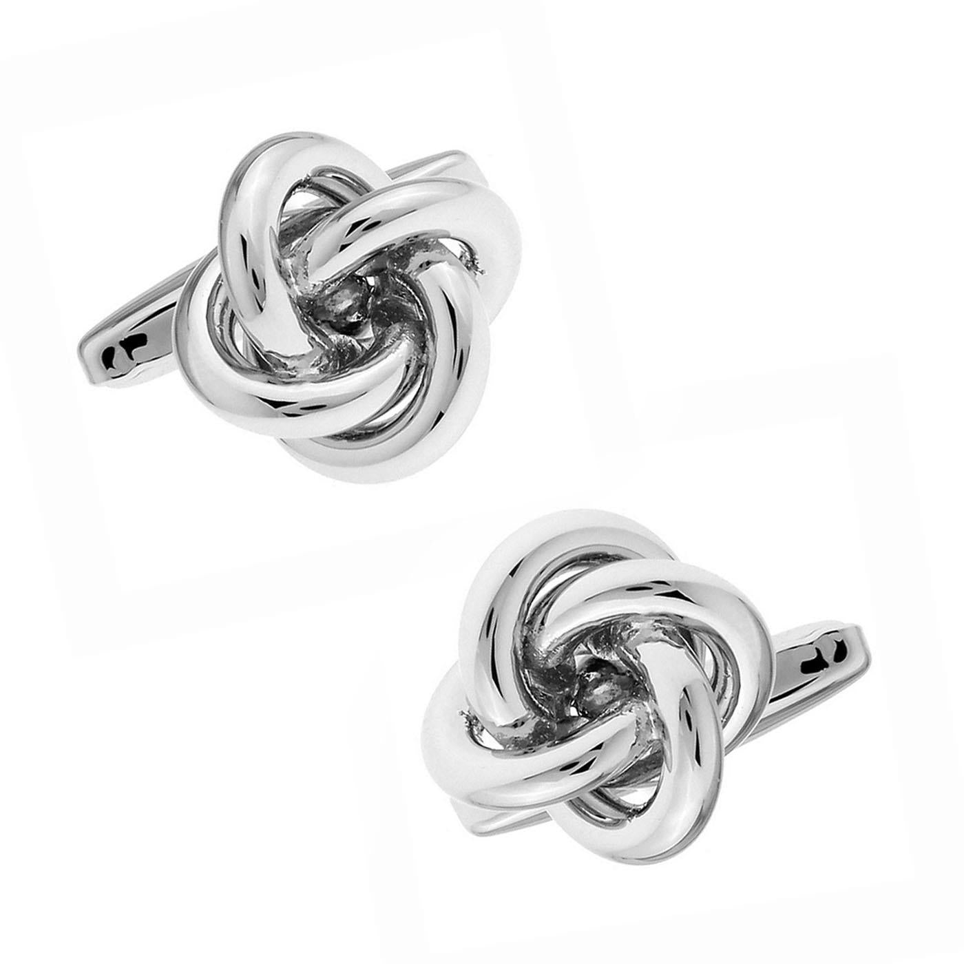 Charles William Silver Single Thick Rope Knot Cufflinks