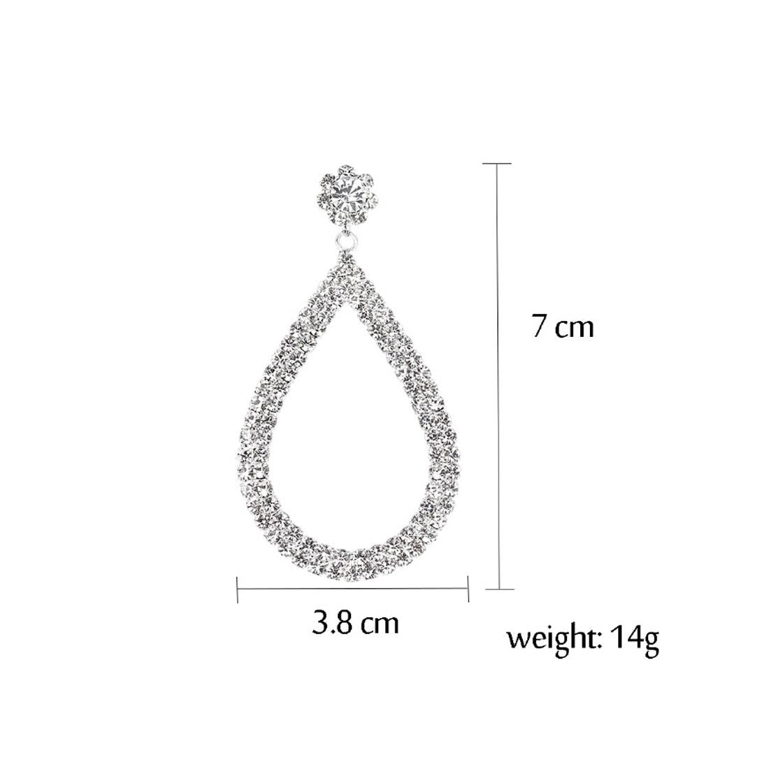 Ladies Premium Large Teardrop Earing Celebrity Fashion Silver Circle Stones Jewellery Earrings UK