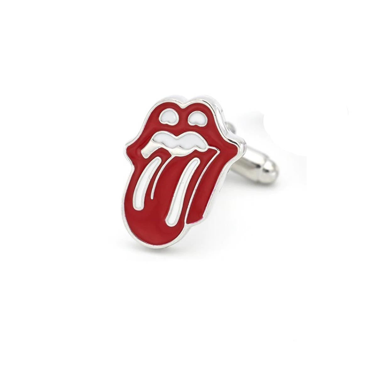 Charles William Silver Red Stick Out Tongue Cufflinks Diss Rude Lips Mouth Teeth Cheeky Present UK