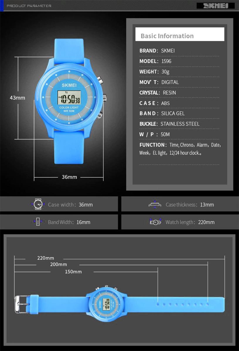 Childrens Blue Digital Watch with Date and Flashing Lights - Fun Design