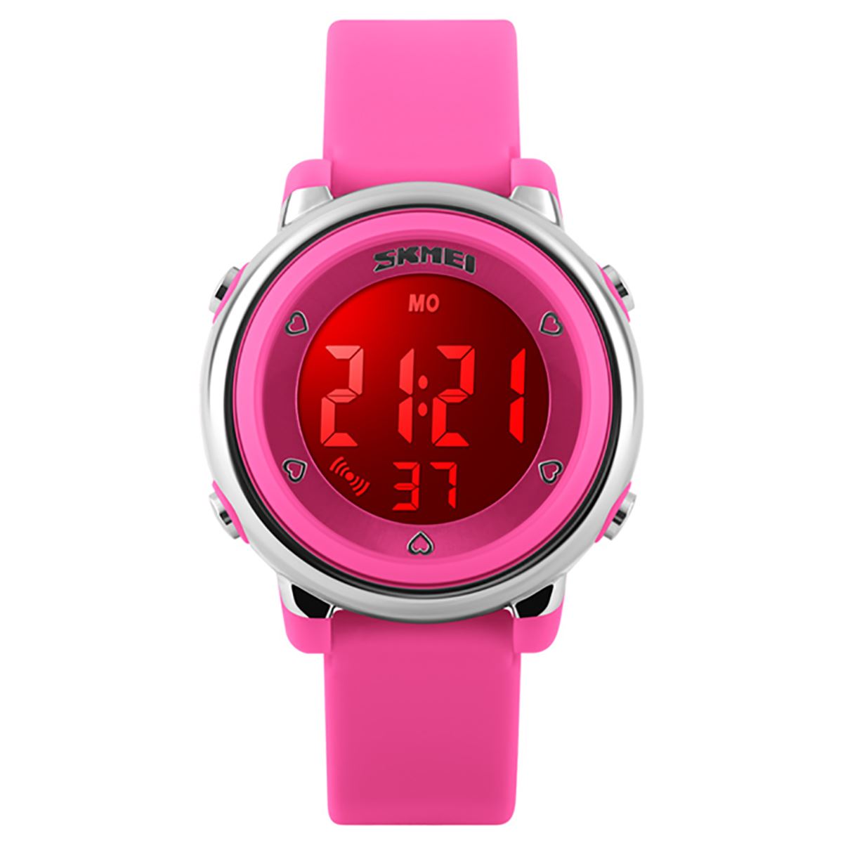 Skmei Girls Kids Pink Digital Watch 50m Water Resistant With Stopwatch Alarm Ages 5+ DG1100