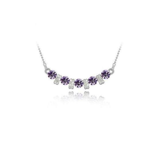 Charles William Women's Girls Crystal Light Purple Colour Stone Pendant Necklace 7 Colours Available UK Seller