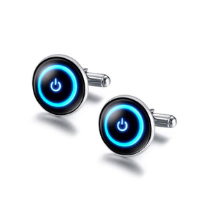 Charles William Novelty Cufflinks Computer Power Button