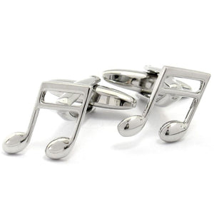 Silver Music Note Novelty Cufflinks