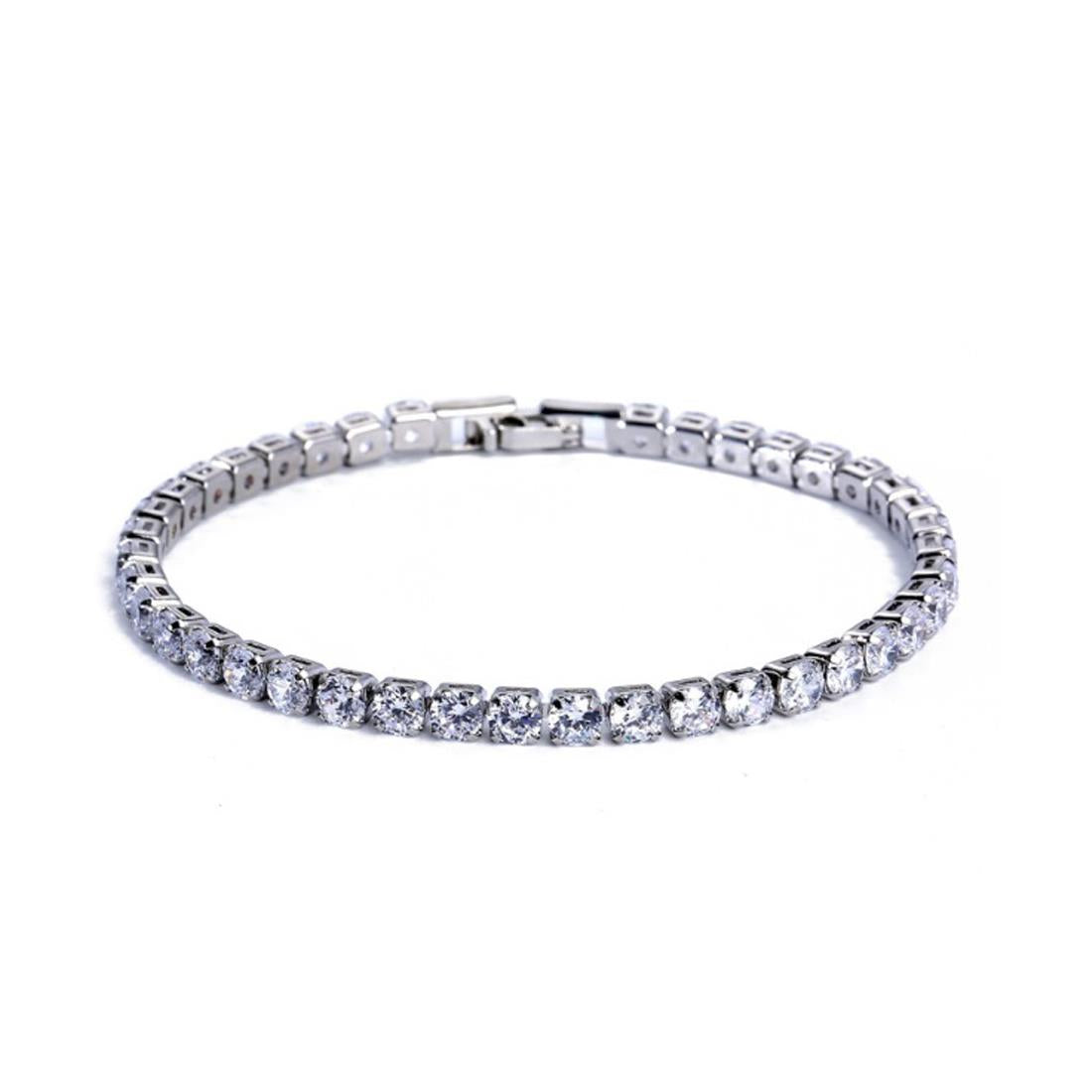 Elegant Silver Tennis Bracelet CZ High Quality Diamond Look Quick UK Dispatch