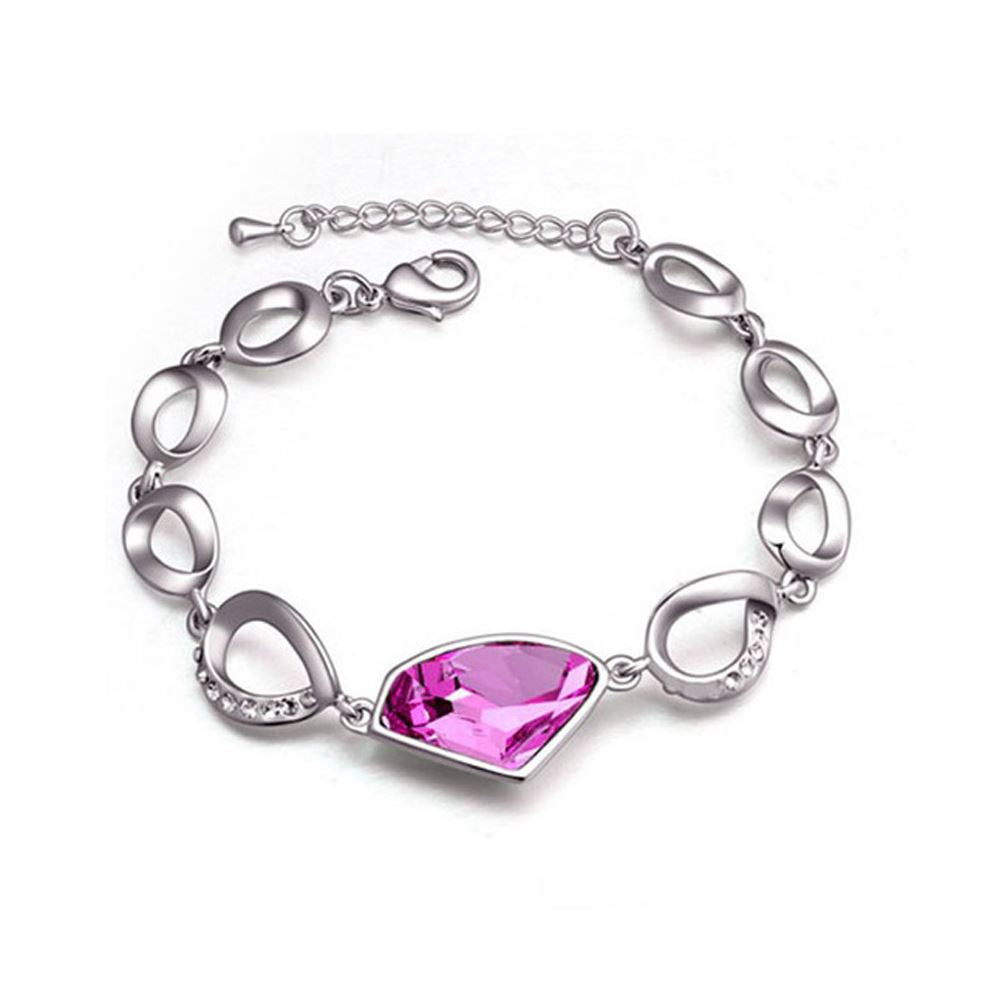 Women's Girls Fashion Bracelet Large Pink Stone Crystal Jewellery Mix & Match UK Seller