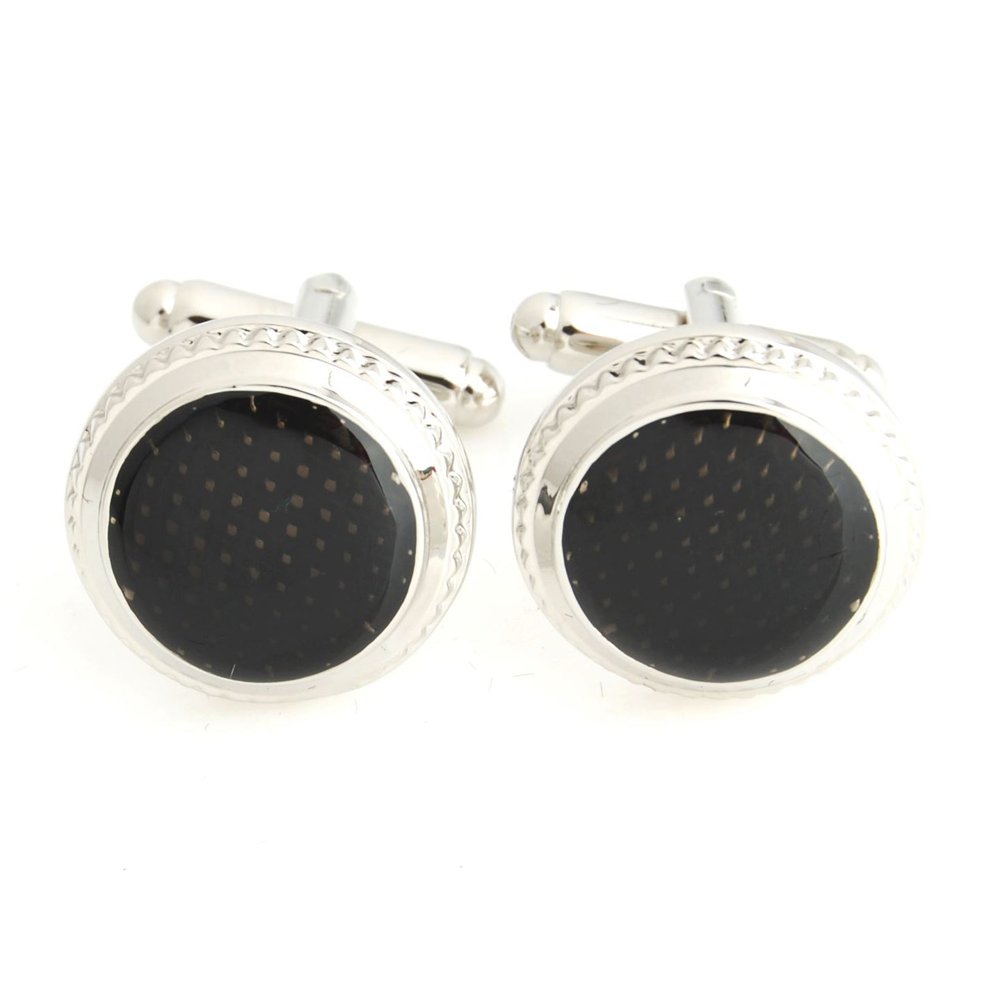 Charles William Mens Ladies Black Button With Stone Styled Cufflinks Wedding Formal Business