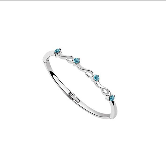 Austrian Crystals Bracelet Bangle Sky Blue Stones Ladies Jewellery from Charles William