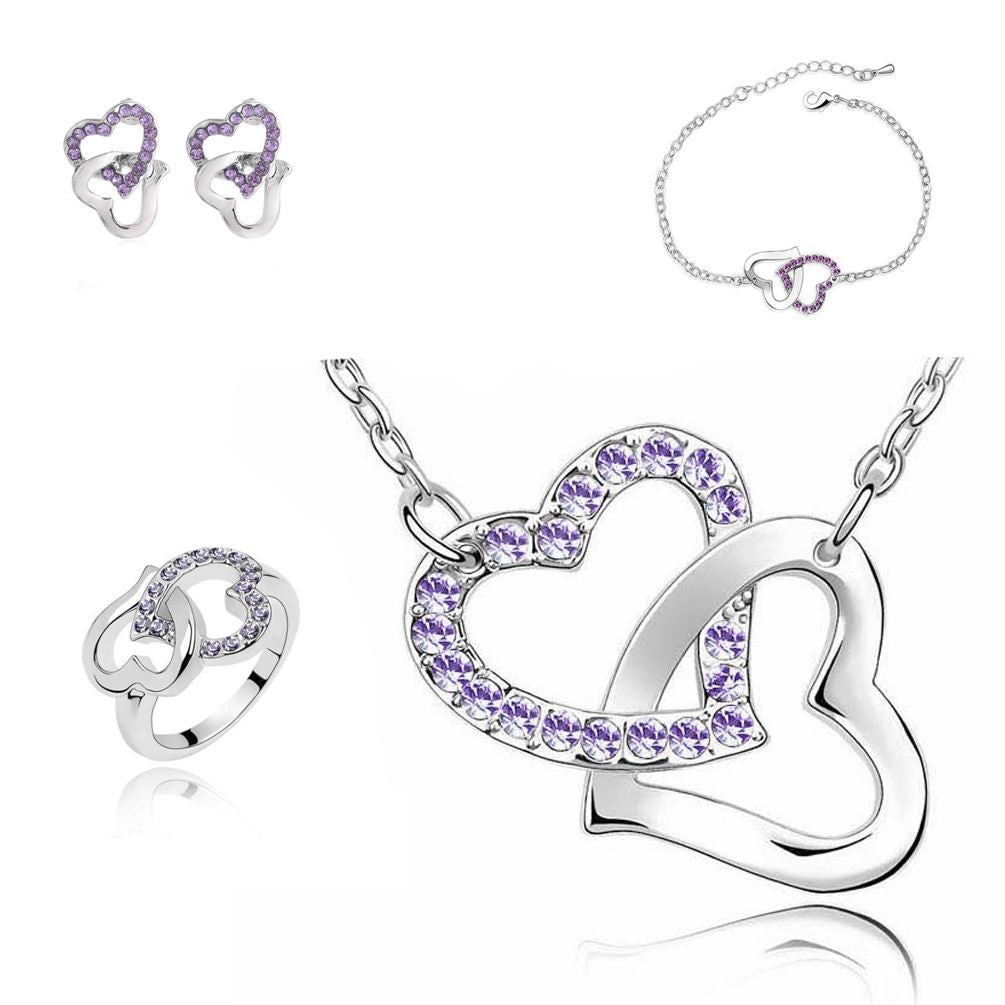Purple Hearts Girls Jewellery Set from Charles William