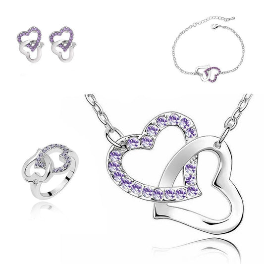 Purple Hearts Girls Jewellery Set from Charles William