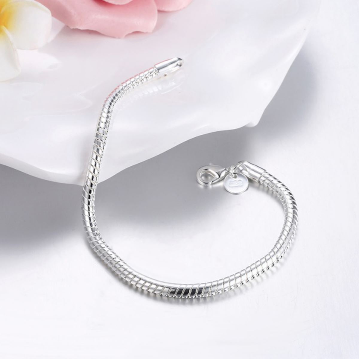 Women's Ladies Snake Skin Design Silver Plated Modern Bracelet Bangle Gift BG1731