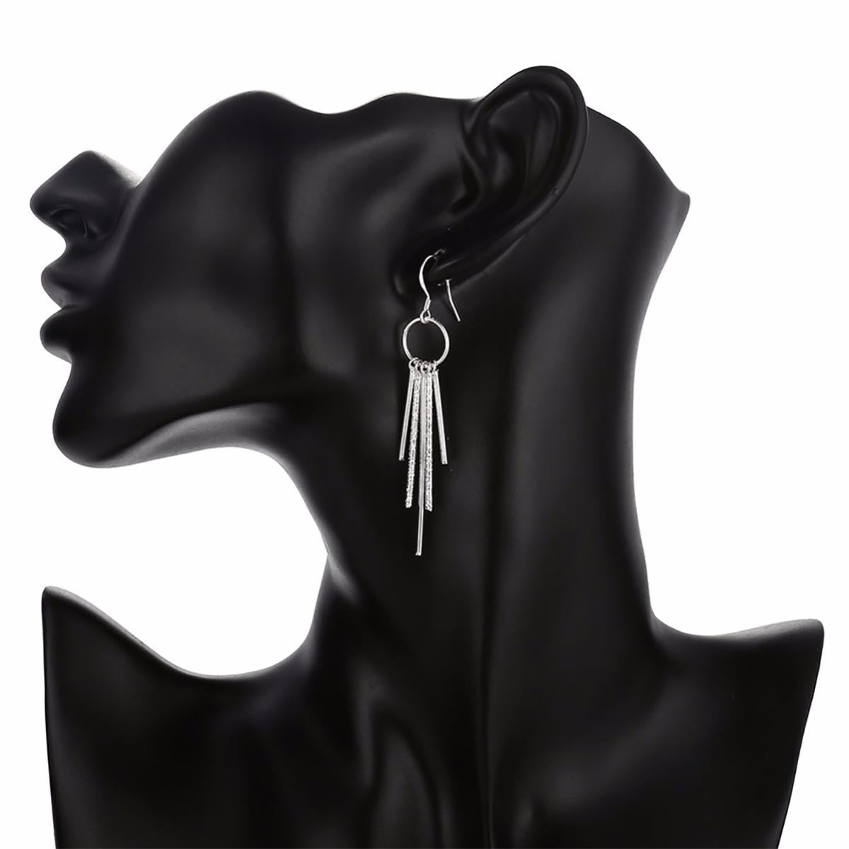 Charles William Women's Girl's Statement Dangle Silver Plated Tassel Earrings BGCW0078