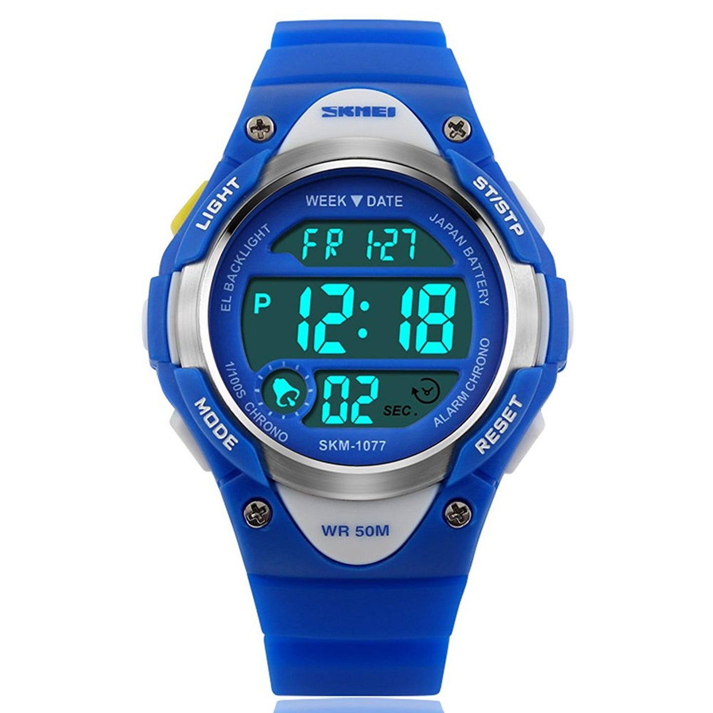 Skmei Boys And Girls Kids Pink Blue Or Black Digital Watch With Stopwatch Alarm Light Ages 6-13