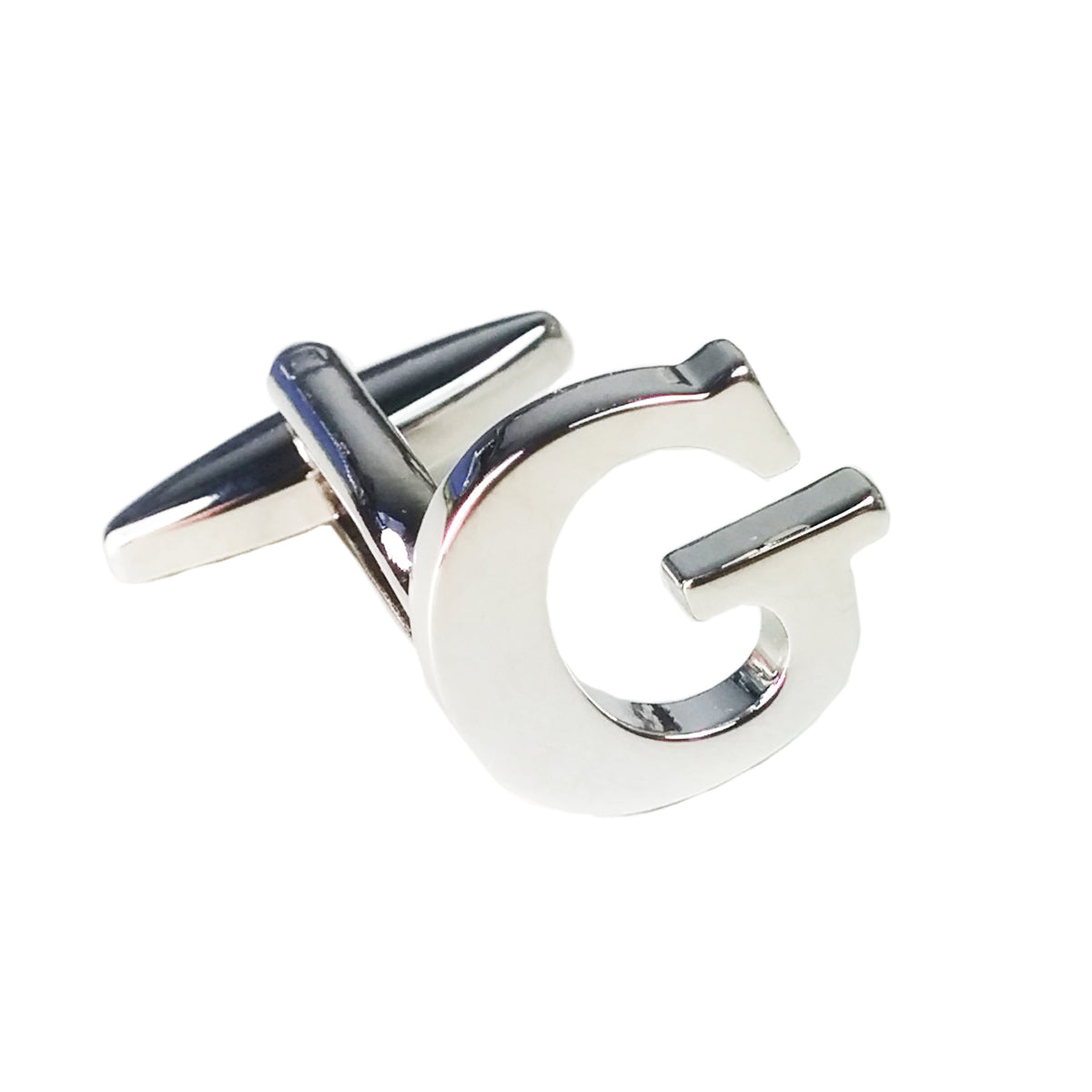 Charles William SINGLE Silver Alphabet Initial Letter Cufflinks Wedding Formal Business Mix & Match