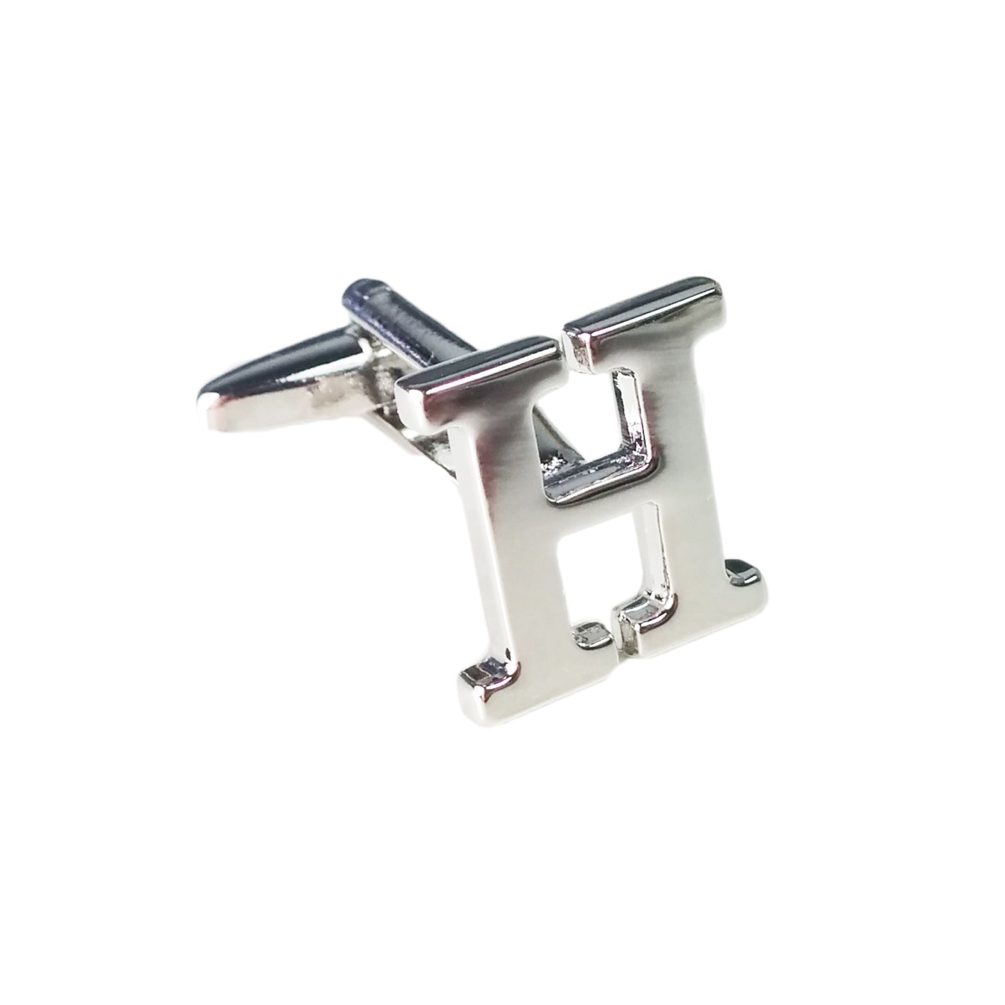 Charles William SINGLE Silver Alphabet Initial Letter Cufflinks Wedding Formal Business Mix & Match